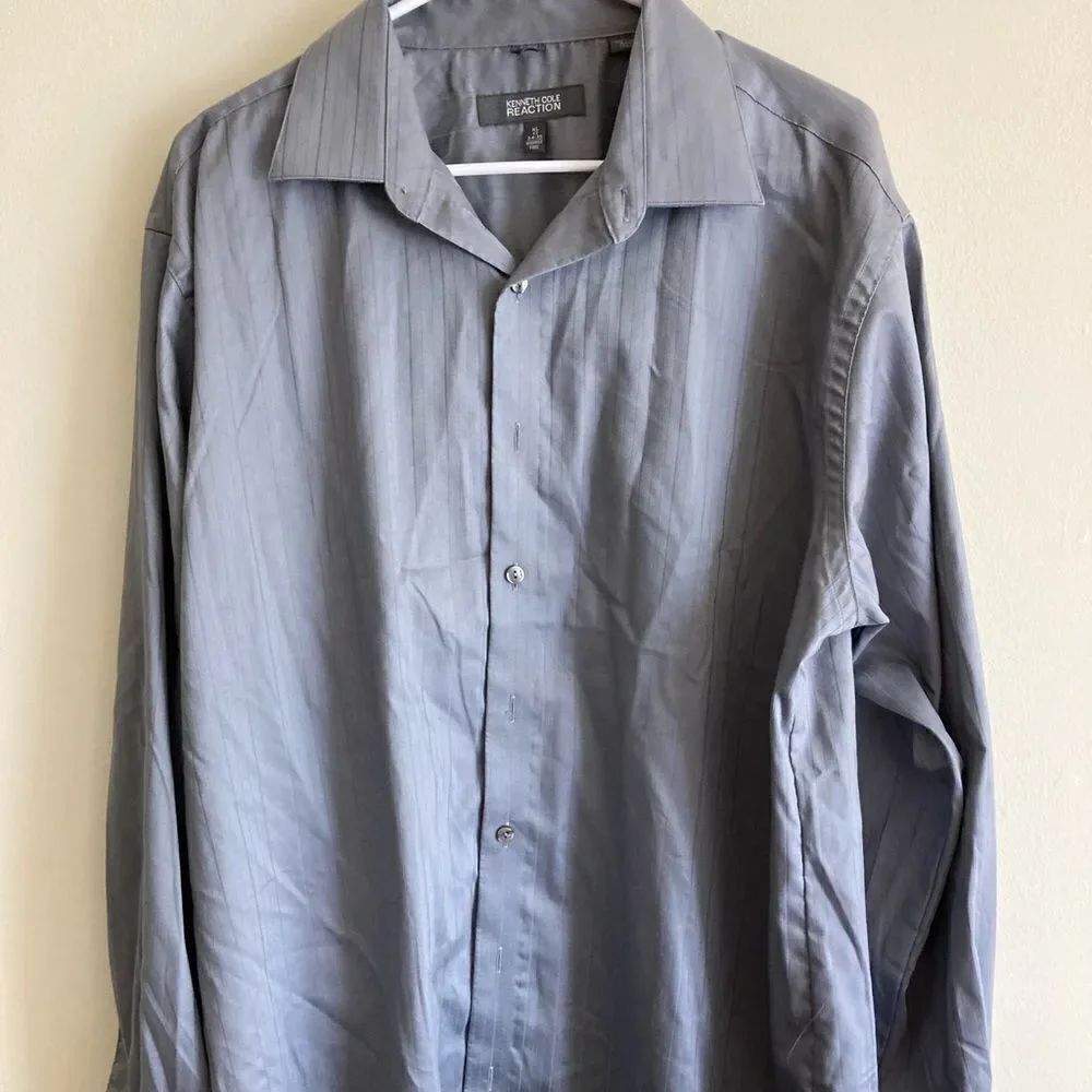 Mens Kenneth Cole Reaction Long Sleeve Button Down Dress Shirt